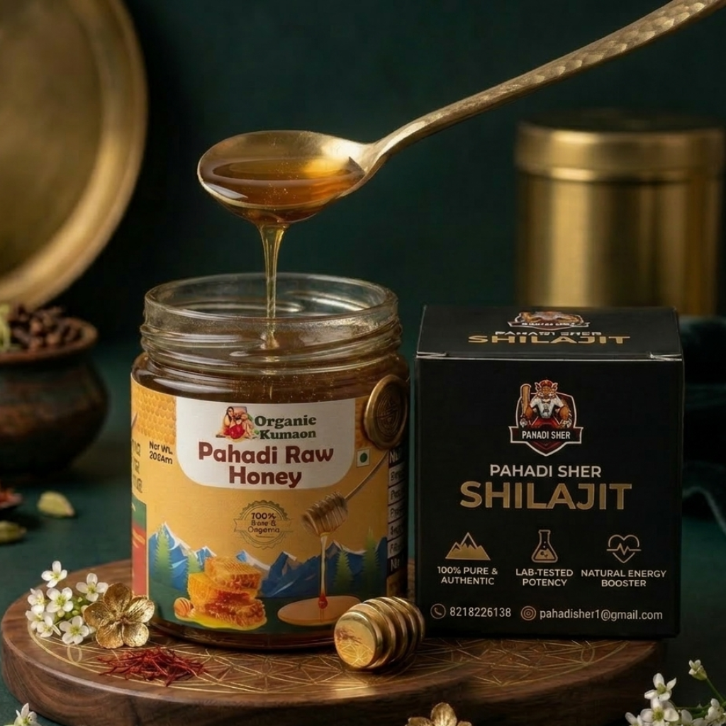 Pahadi Sher Shilajit and Honey Combo (10 gm + 100 gm)