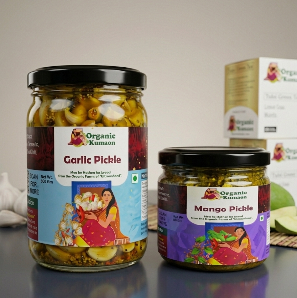Combo Pack Of -Pahadi Lehesun Achaar(500g) & Aam Ka Achaar(250g)