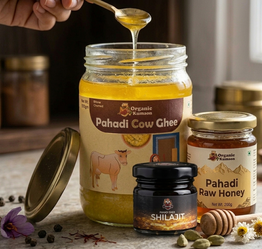 Pahadi Sher Shilajit,  Ghee and Honey Triple Combo (10gm + 500gm + 100gm)